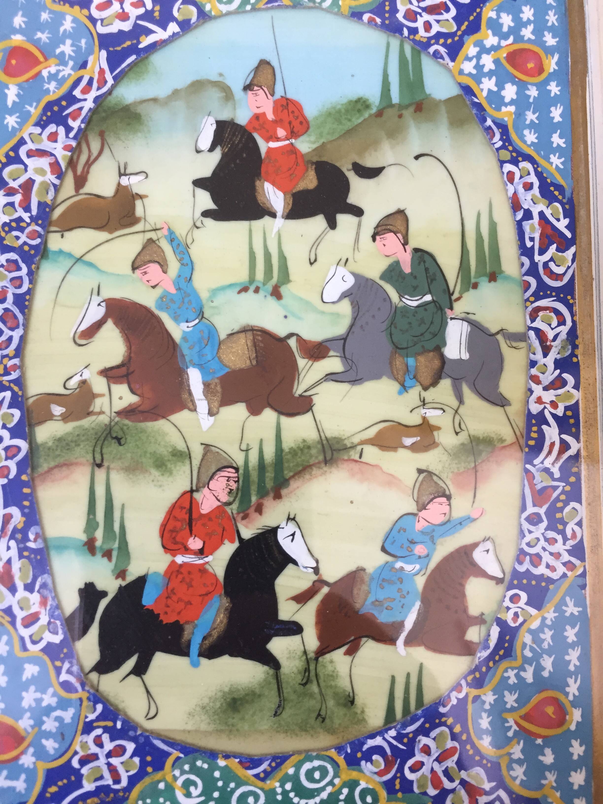 Pair of Persian Khatam paintings