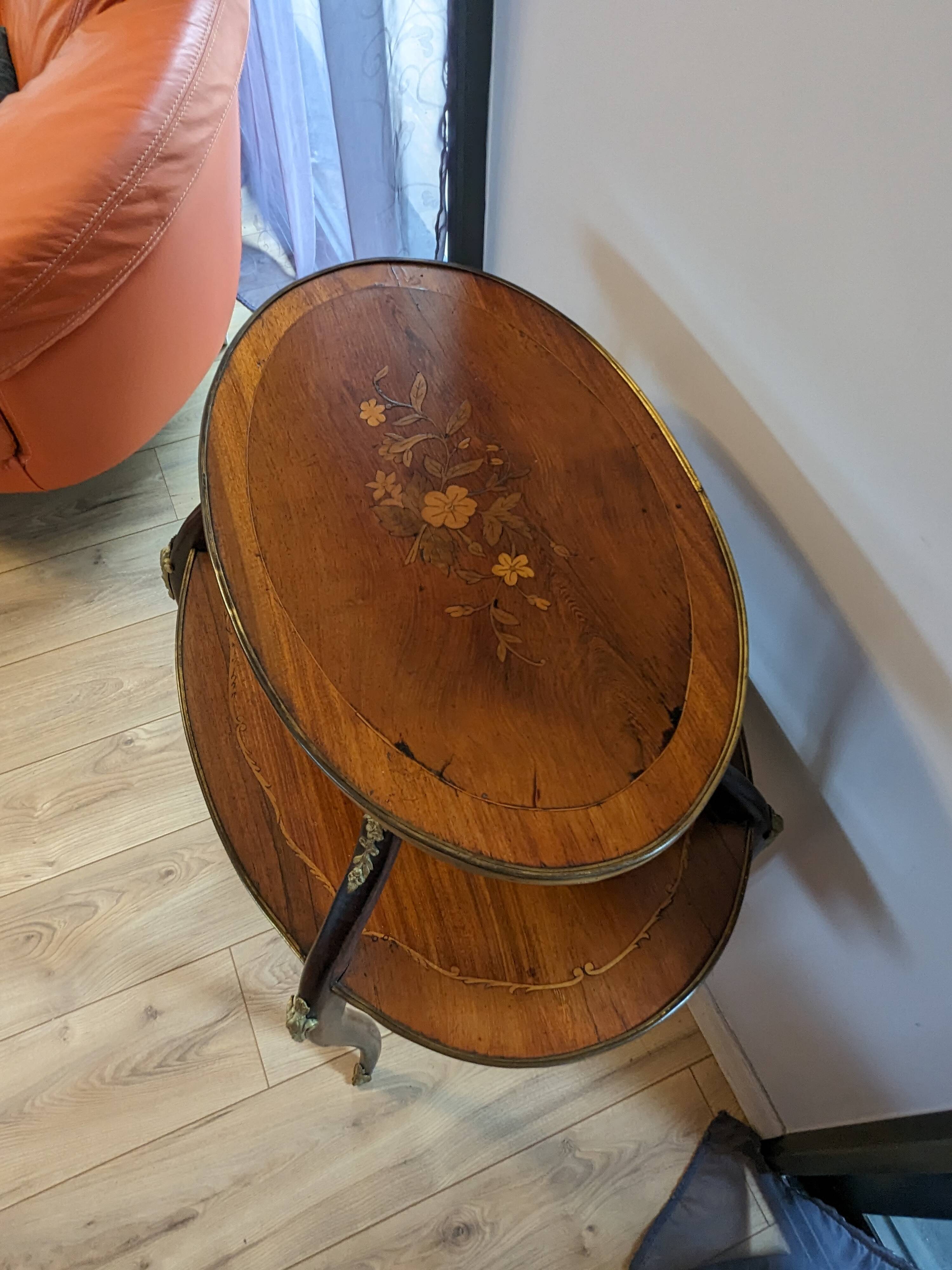 Louis XV style inlaid tea table 19th