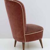 Nello Pini Mid-Century Modern Italian Velvet Reclining Armchair, Novarredo