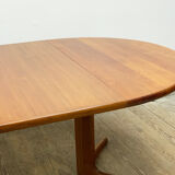Extendable round mid century teak dining table, 1950s, Denmark