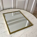 Miroir en laiton doré années 40-50