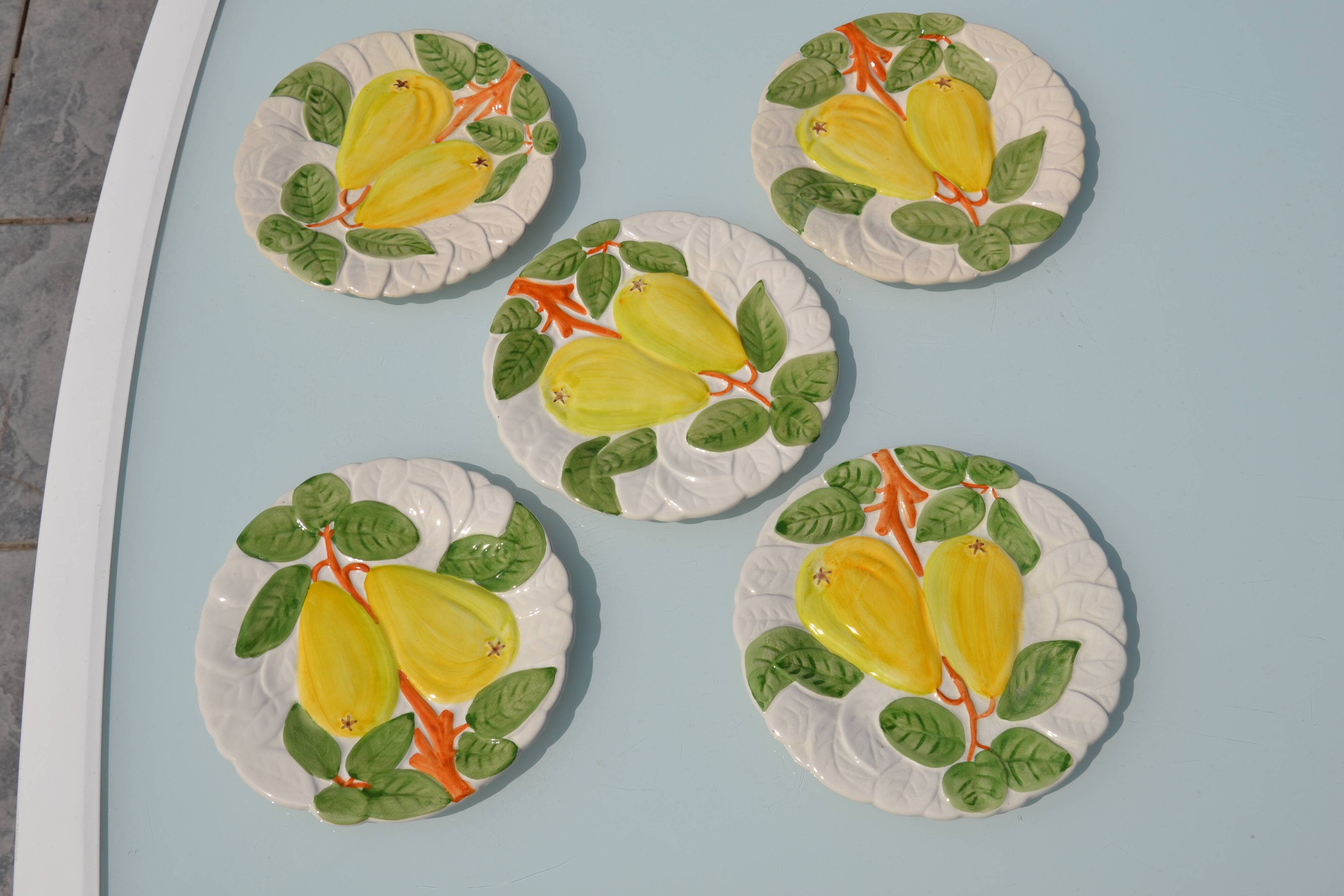 Dessert plates "lemon" in slipware
