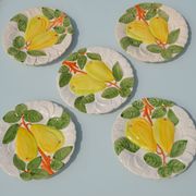 Assiettes à dessert en barbotine citron