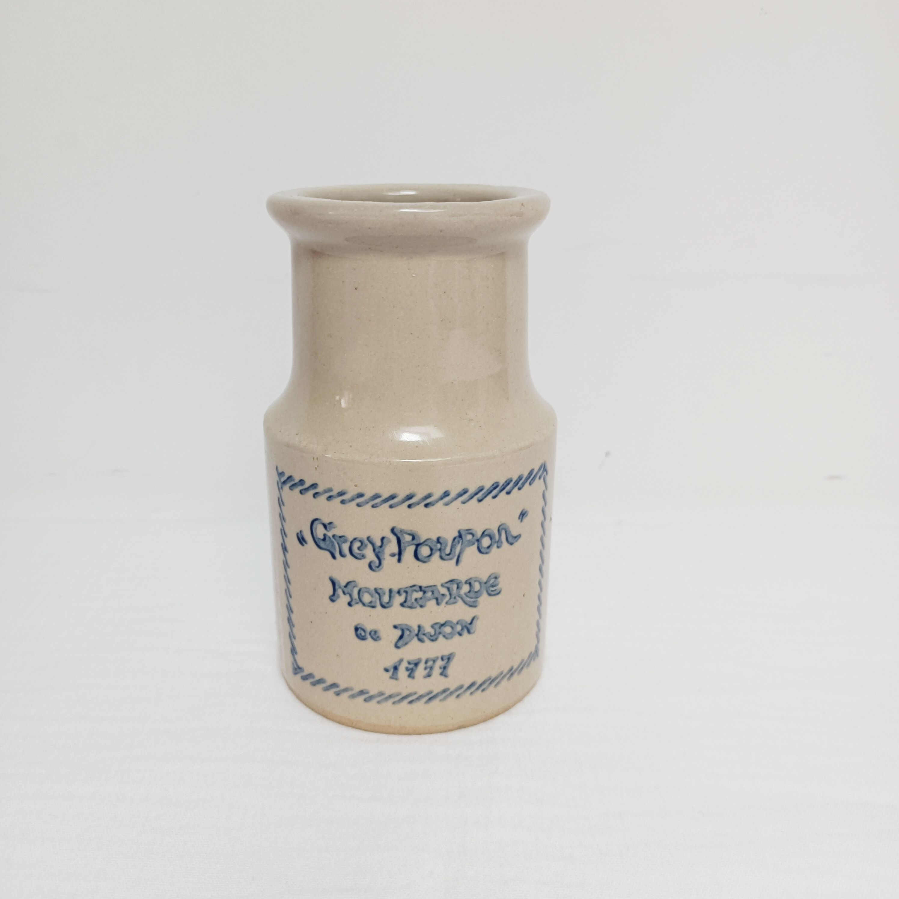 Grey Poupon stoneware mustard pot