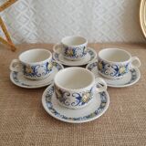 Set of 4 Villeroy & Boch cups and saucers - vintage