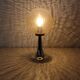 Lampe de table pied tulipe et verre craquelé doré