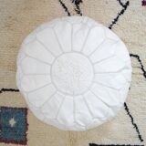 Moroccan leather pouf