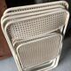 Set folding table and its 4 folding chairs perforated metal cream color - 70s