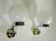 Pair of "GLOBE" APPLIQUES in OPALINE and CHROME and GOLD metal - 70s-80s