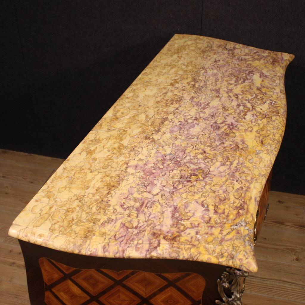 20th century French Louis XV style inlaid commode