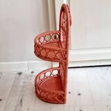 Terracotta rattan and wicker shelf
