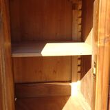 Dressing table with storage, in solid walnut