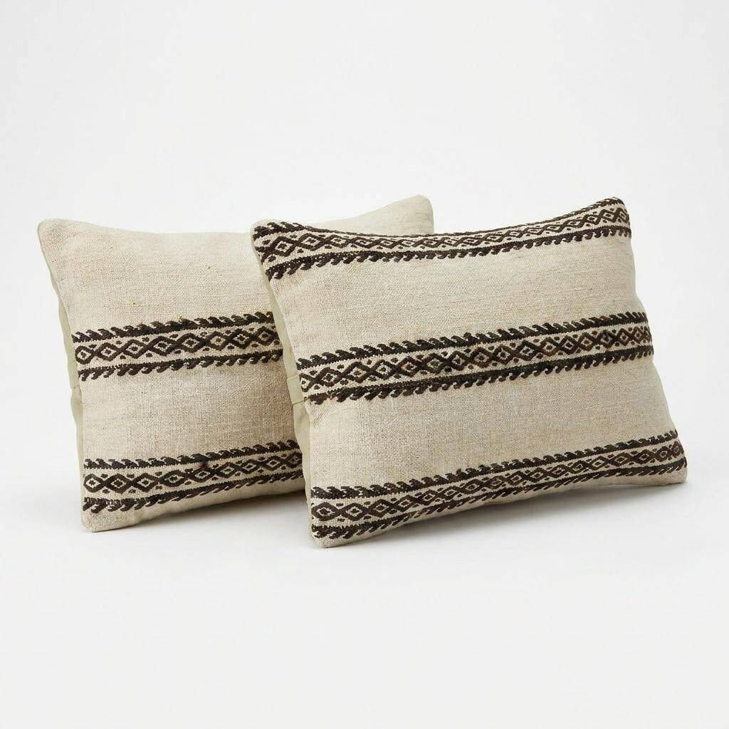 Set of 2 vintage kilim cushion covers 36x51 cm