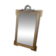 Large antique gilded mirror with carved pediment, 126 cm