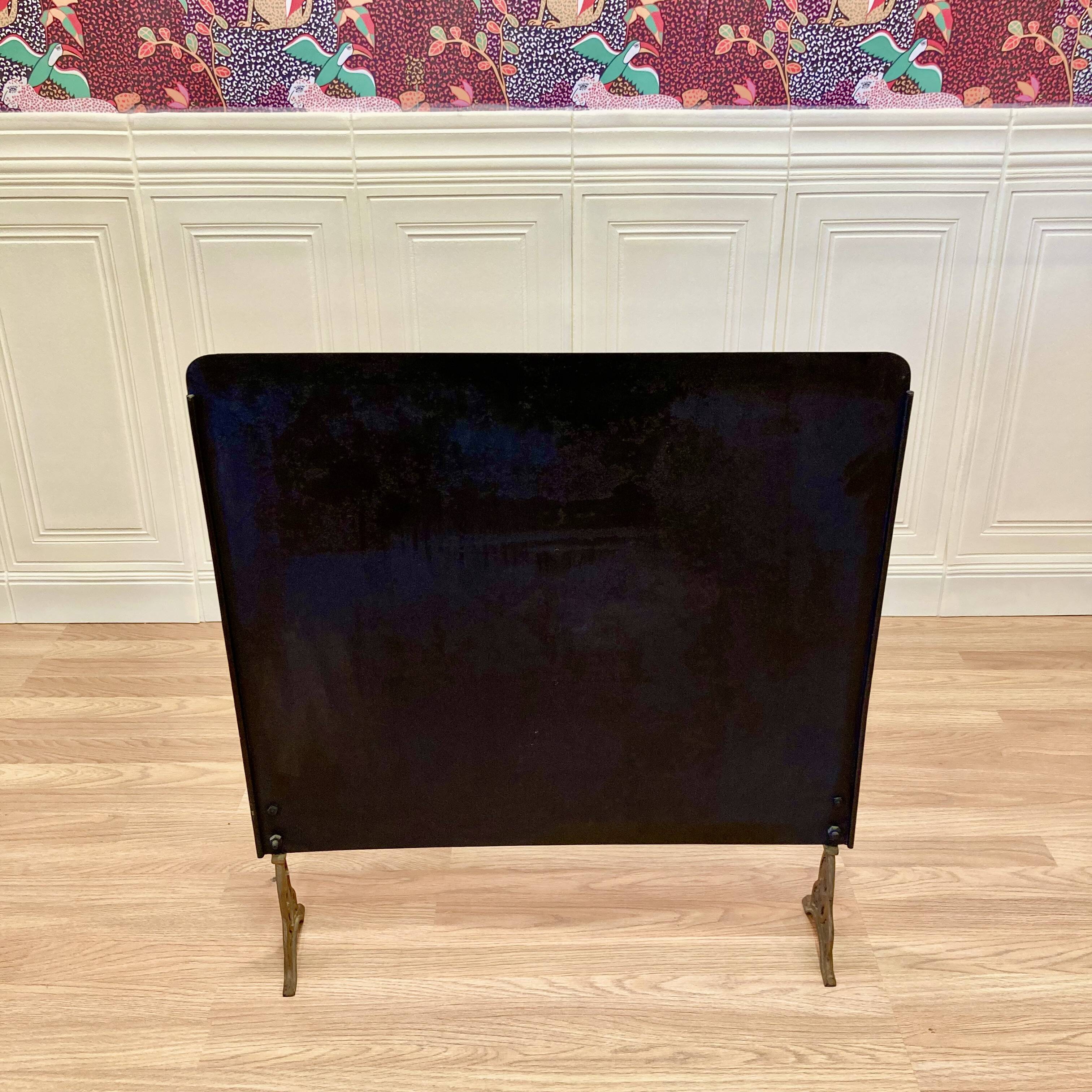 Vintage metal fireplace screen
