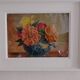 Tableau bouquet de fleurs,  aquarelle 1945, daté, signé et dédicacé