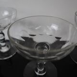 4 superb 20th century blown glass champagne glasses