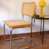Chair in the B32 style, light wood and cane