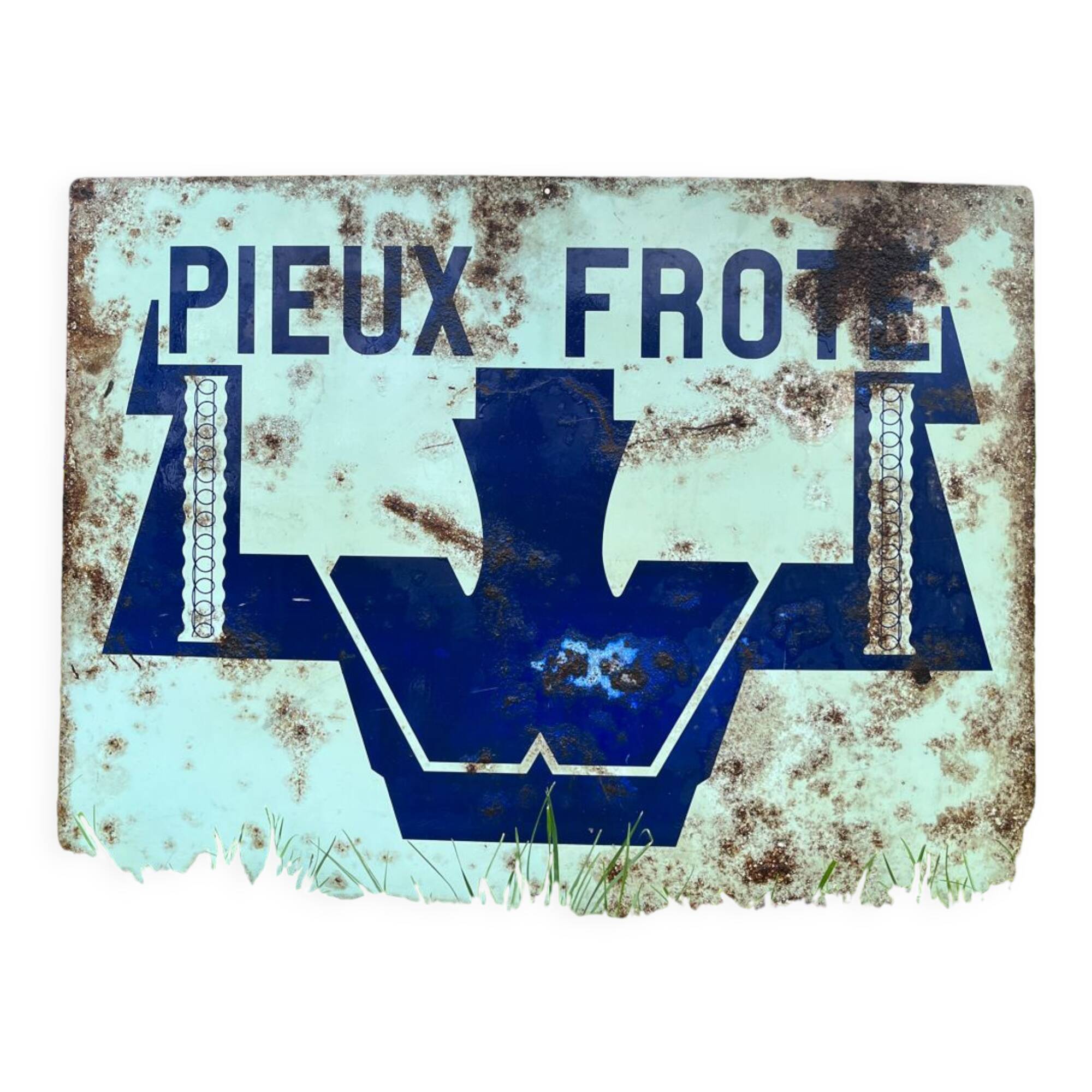 Enamelled advertising plate Frote Piles