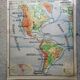Vintage school map Lablache American Continent - USA
