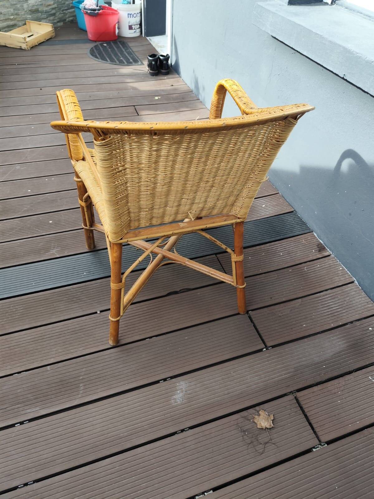 Vintage wicker armchair