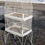 Vintage aviary, foot cage on wheels 147x67x49cm.