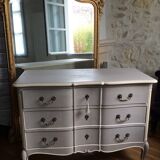 Patinated crossbow commode