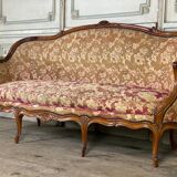 Louis XV Bench In Carved Beech And Moulded Corbeille File, 18th Century