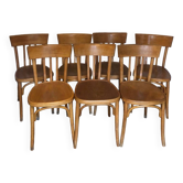 Set of 7 bistro chairs, publisher Baumann - 1960s