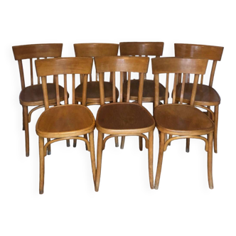 Set of 7 bistro chairs, publisher Baumann - 1960s