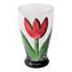 Red Tulip Flower Water Tumbler Kosta Boda by Ulrica Hydman Vallien / Sweden
