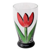 Gobelet en verre à eau Fleur de tulipe rouge Kosta Boda par Ulrica Hydman Vallien / Suède