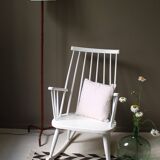 Vintage floor lamp with bamboo-style leather base