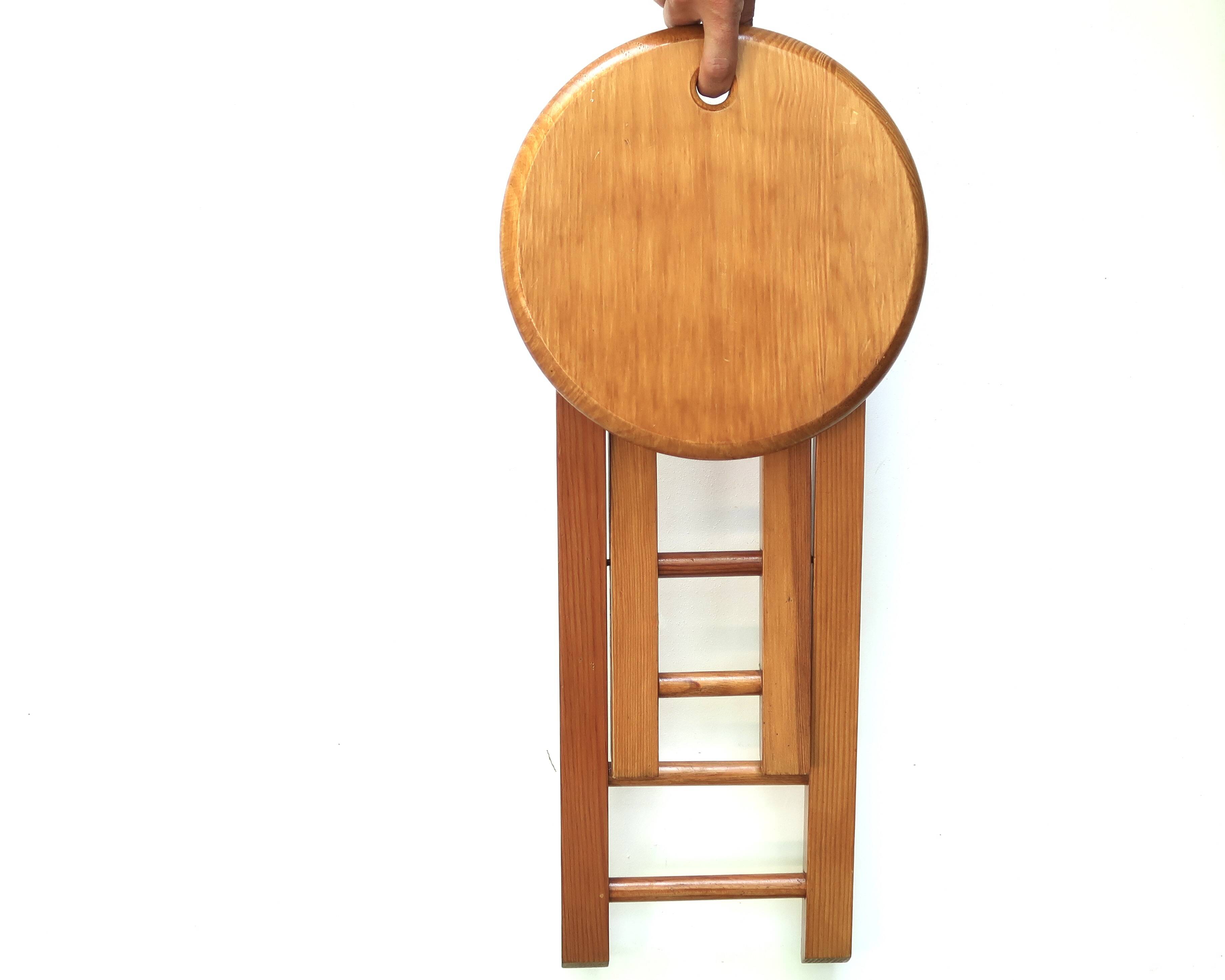 Adrian Reed Suzy Wooden Folding Stool, 1970s