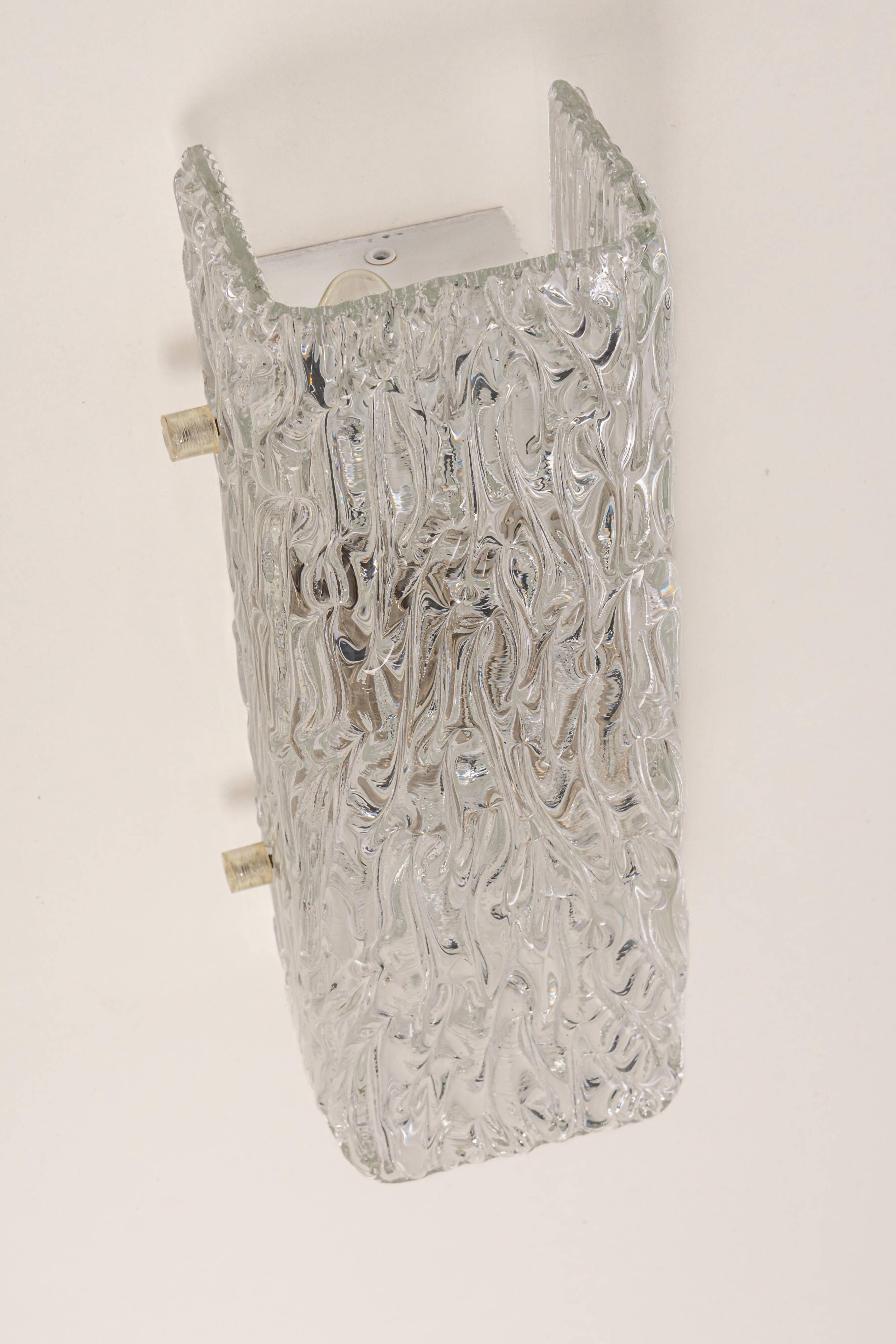 Pairs of Kalmar glass wall lights, Austria, 1960s.