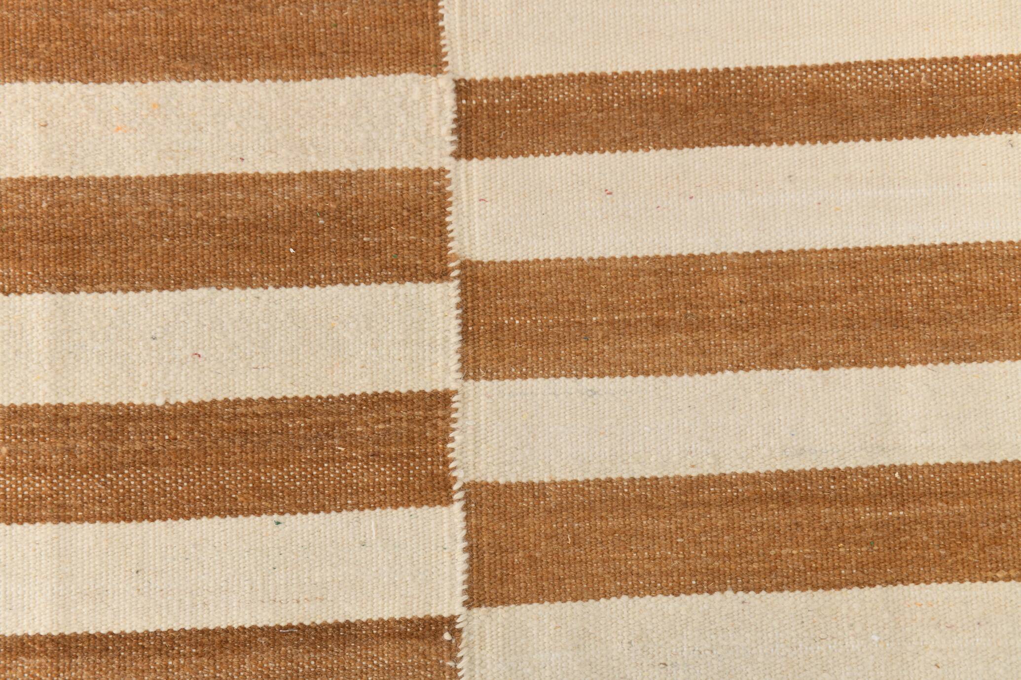 8x10 Beige & Bronze Contemporary Kilim Rug, 229x311Cm SK 35061