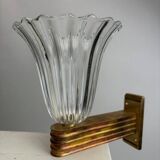 Murano Glass Wall Lamps attributed to Ercole Barovier, Italy, 1940s, Set of 2