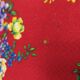 Vintage folding chair camping floral red fabric