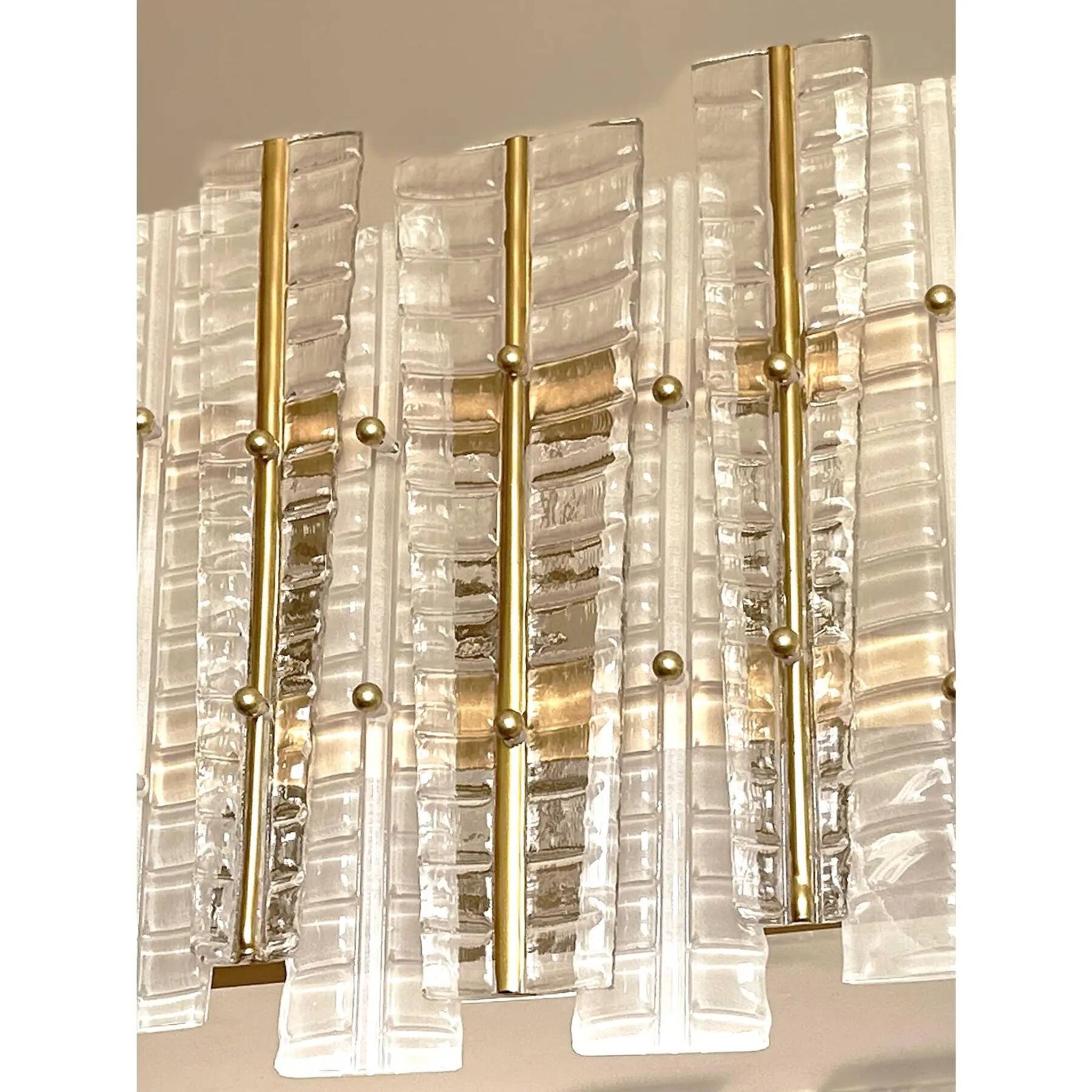 Contemporary Modern Italian “Tropical” Murano Glass Square Flush Mount by S