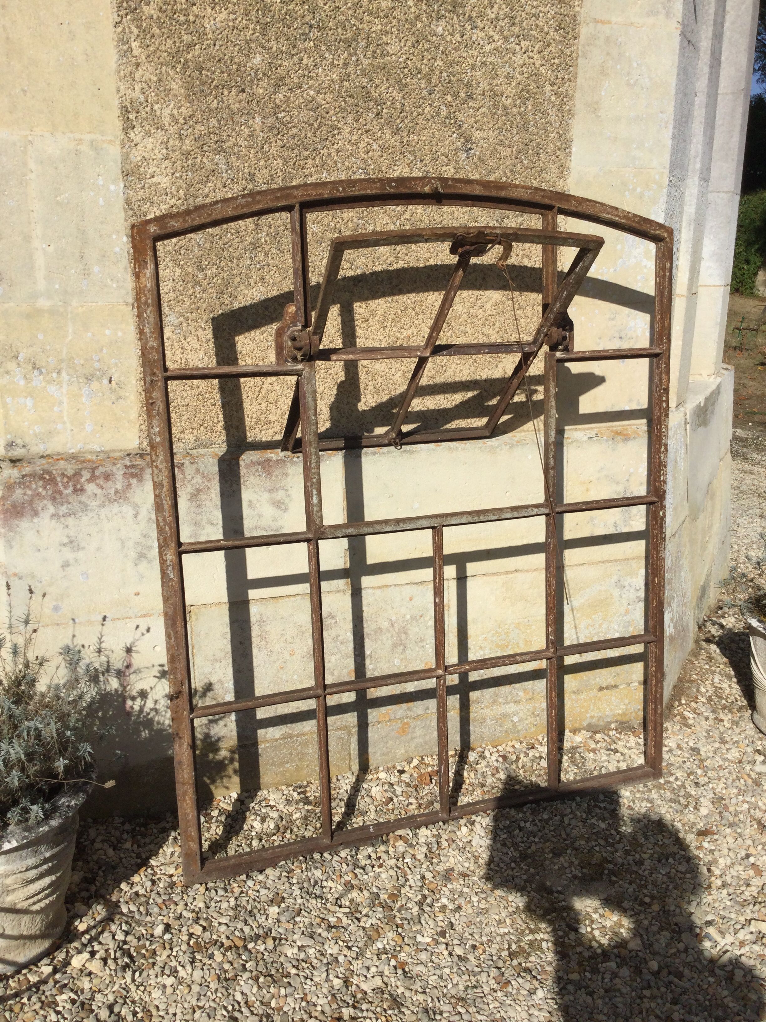 Old cast iron factory window