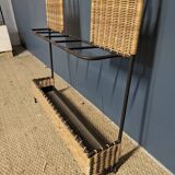 Vestiaire, portemanteau en rotin, années 70