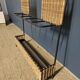 70s rattan coat rack
