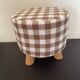 Children's pouf in Vichy chocolate fabric H28 X L 24