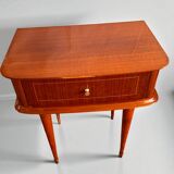 Pair of vintage 1950/60 mahogany bedside tables – tapered brass legs