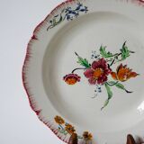 Set of 4 Salin soup plates with serrated edges with flowers Salins 1950