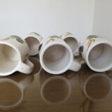 Orangeade service, floral pattern, cracked ceramic 60s