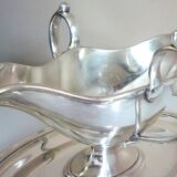 Large gravy boat on its frame, silver metal Cailar Bayard, 19th century