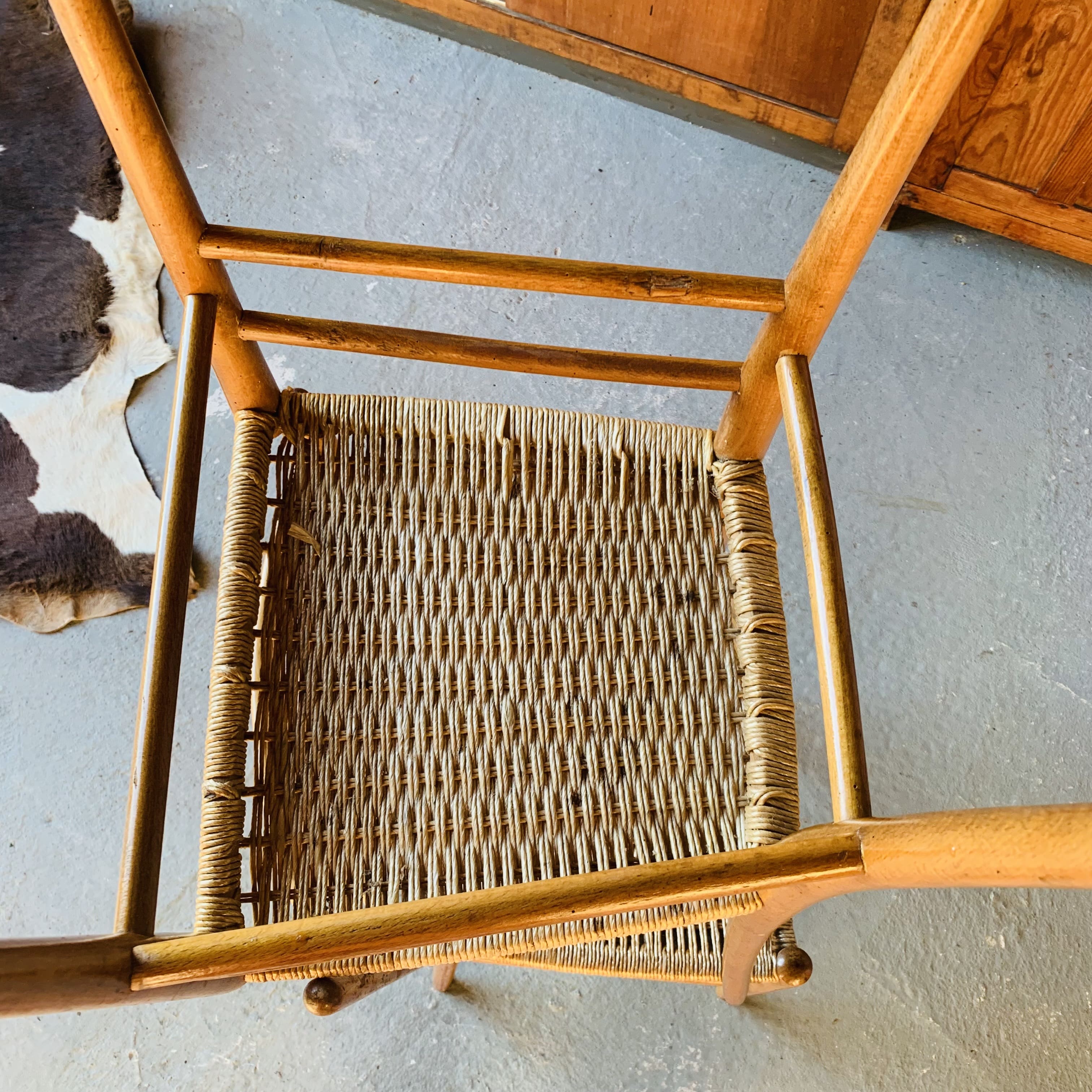 Paire de chaises italienne bois et corde