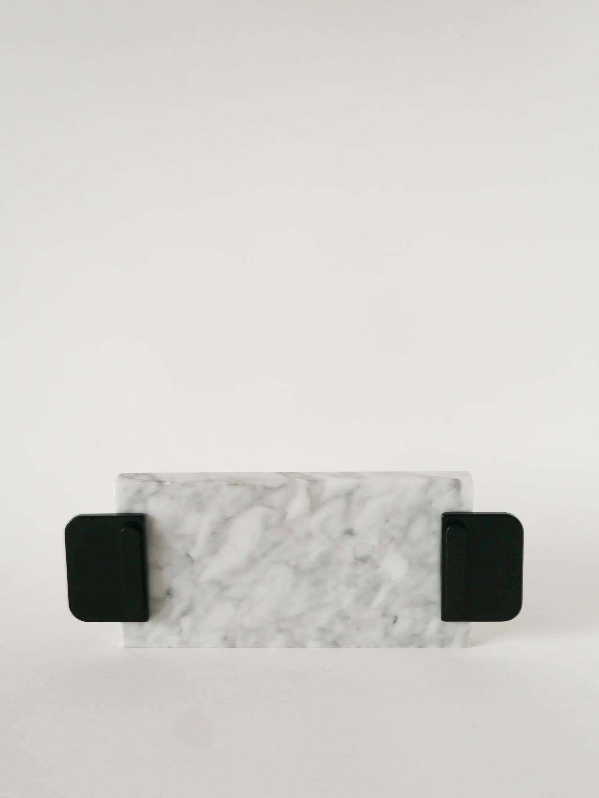 Small marble tray, grey and black, 1980.
