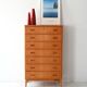 1960s Scandinavian Oak Tallboy with Sculpted Handles